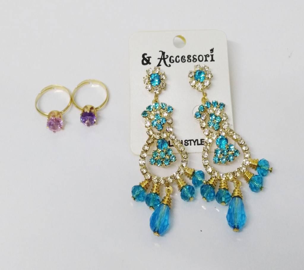 EARRINGS FREE FINGER RING