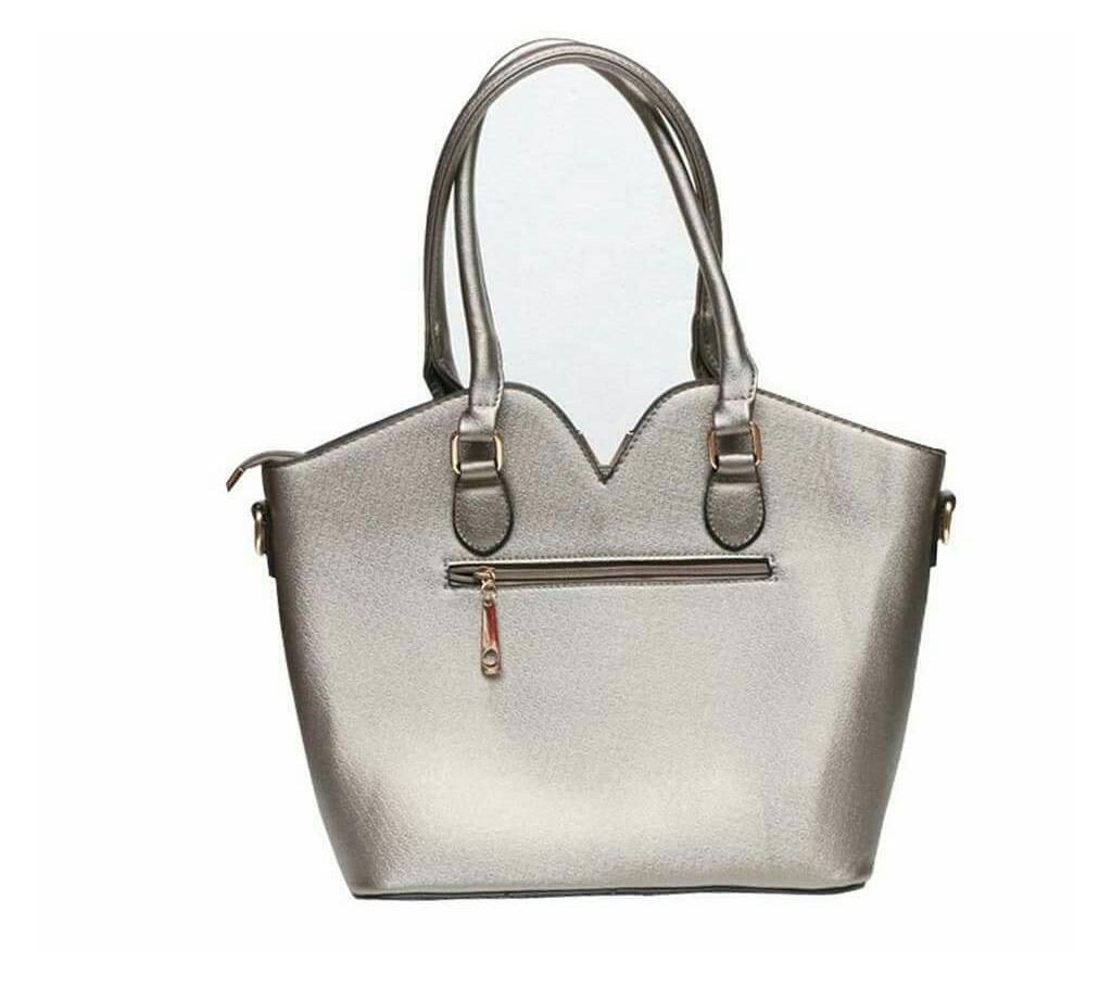 silver hand bag
