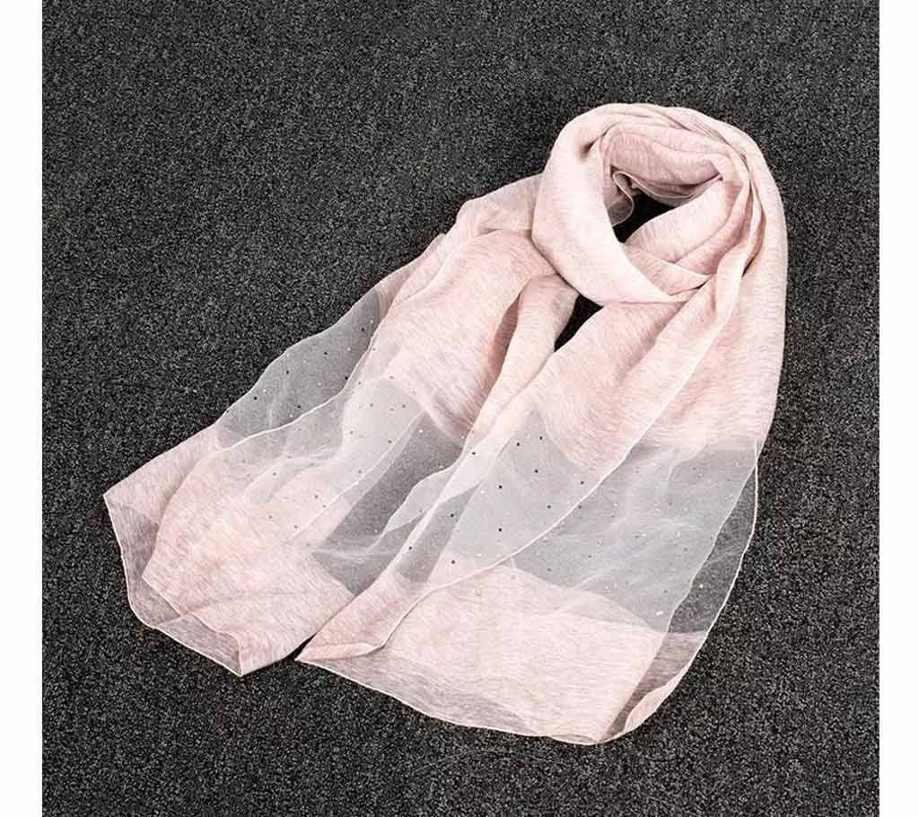 Salmon Cotton with Blue Stone Hijab for Women