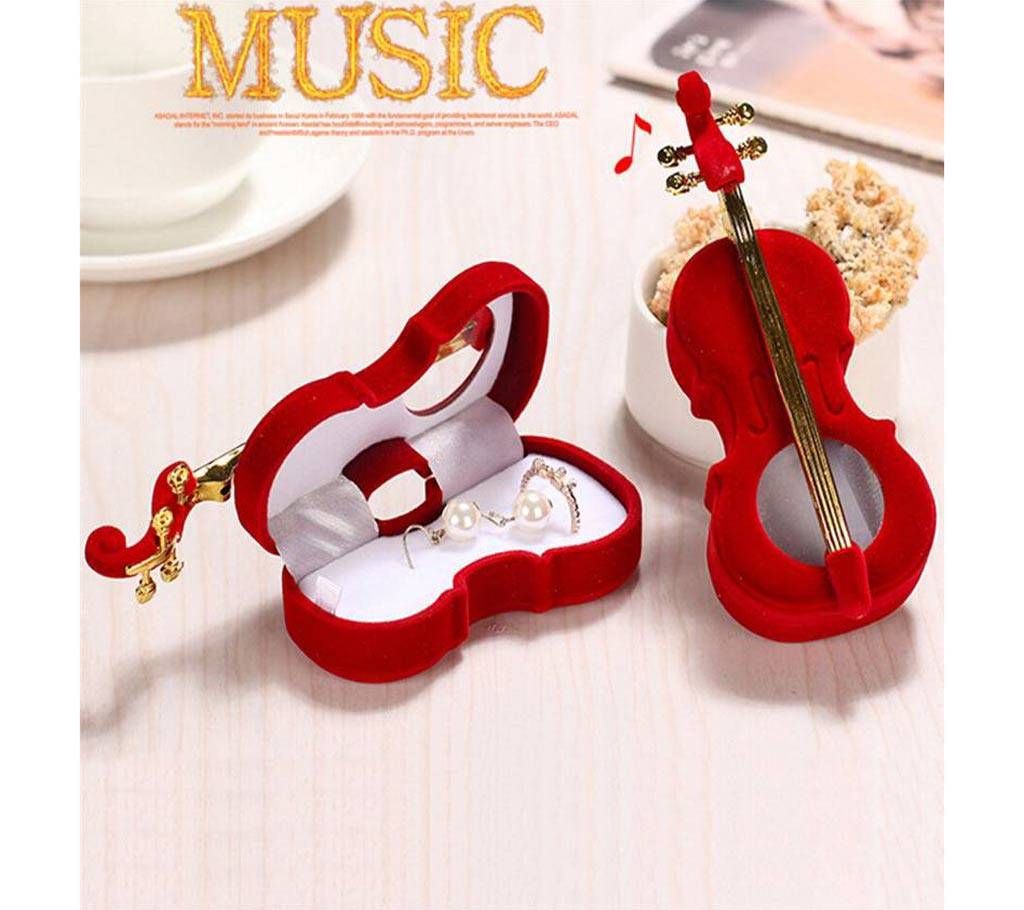 My Love Violin Velvet Jewelry Box