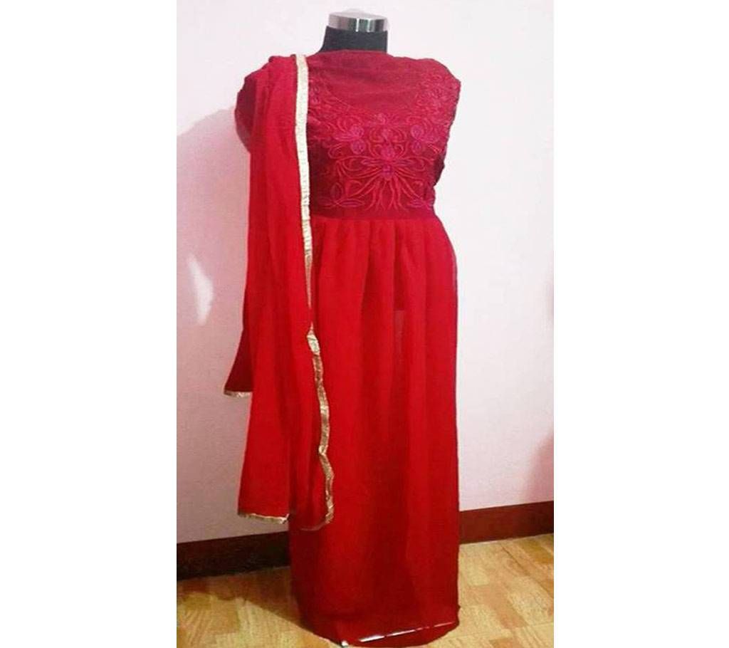 Indian Georgette Semi-Stitched Long Party-Suit