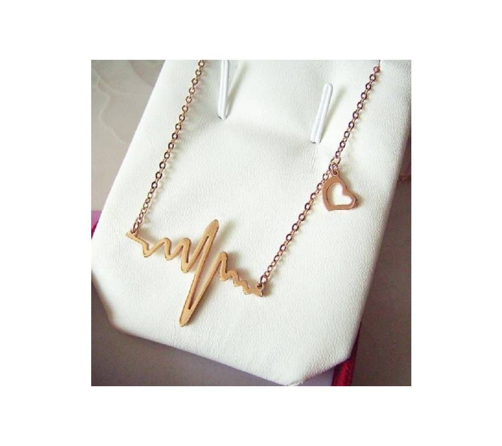 Necklace Wholesale New Fashion Jewelry Imitation Gold Silver Ecg Heart Necklace Clavicle Choker Pendant Necklace Maxi
