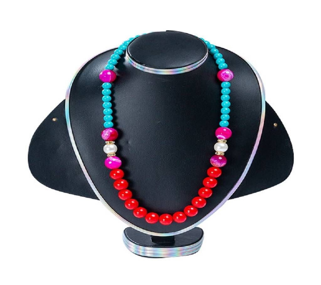 Multi Color Stone Pearl Setting Necklace