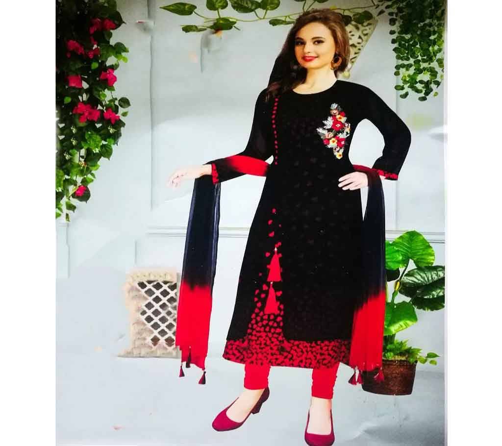Unstitched Embroidery Cotton Salwar Kameez