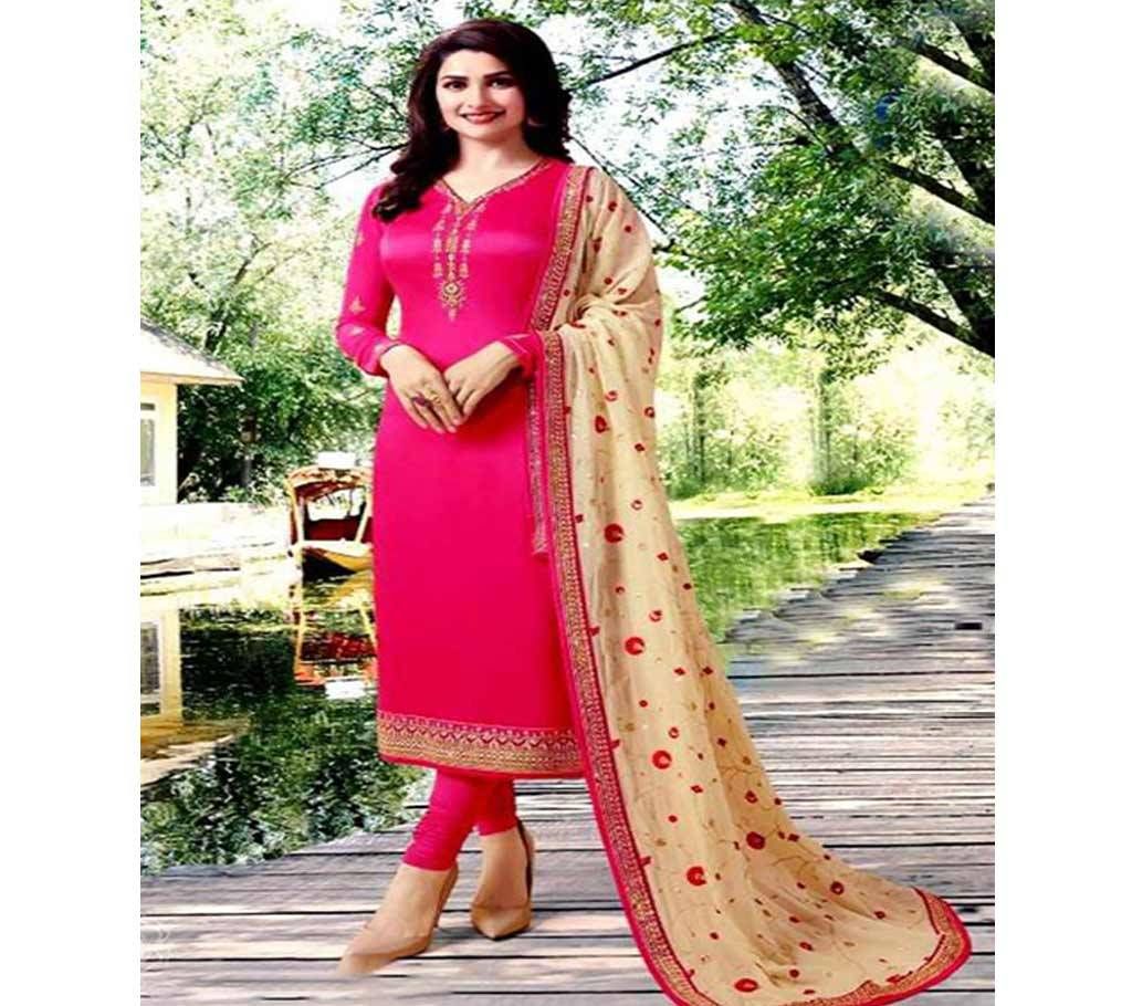 Unstitched Pink Georgette Shalwar Kameez copy 