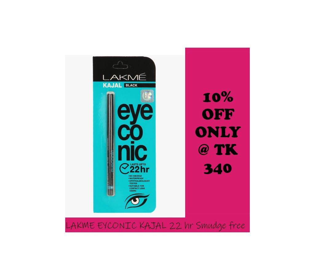 Lakme Eyeconic Kajal, Deep Black, 0.35g (Thailand)