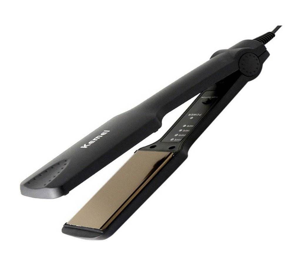 KM-329 Professional Electric Hair Straightener - Black