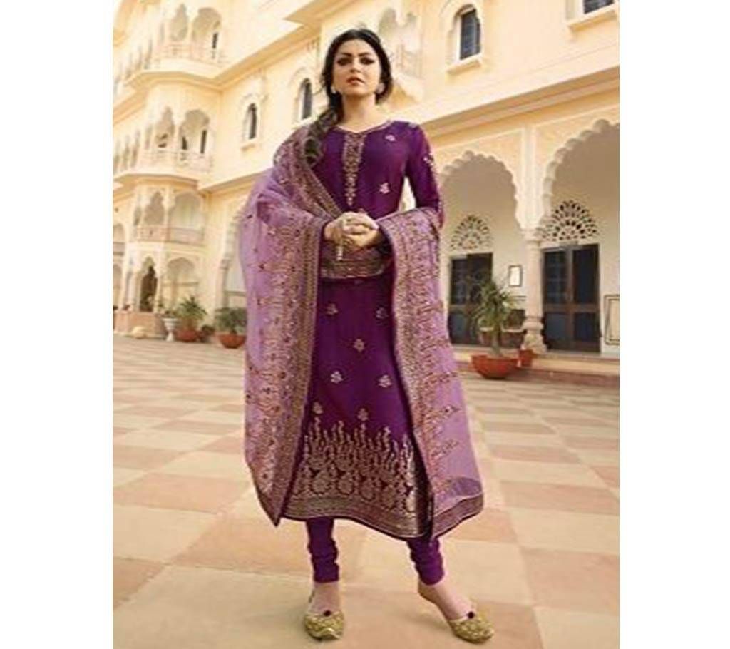 Lt Nitya Vol 137  3701  Purple Georgette 3Pcs