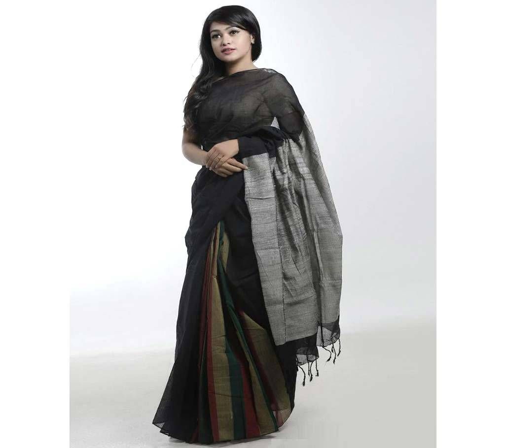 Black Color Endi Cotton  Saree