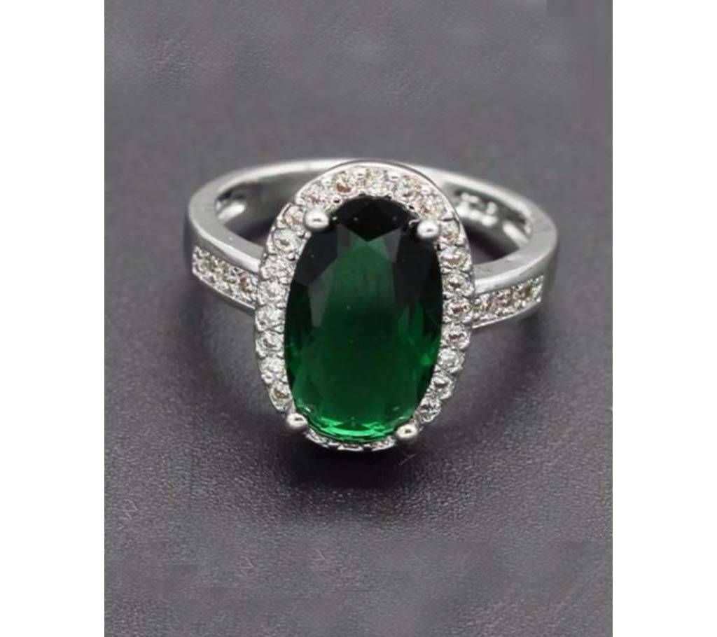 Strling Crystel Light Green Ring For Women