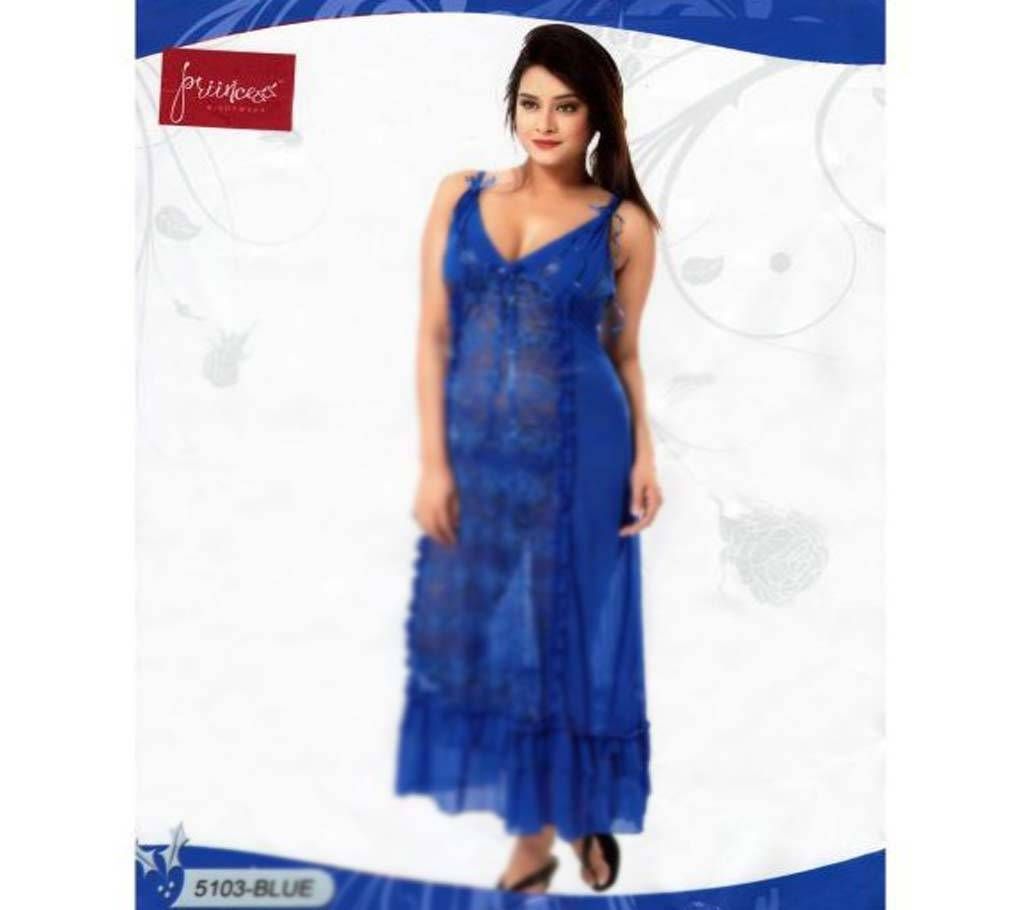 Fashionable Short Night Dress-5103 Blue