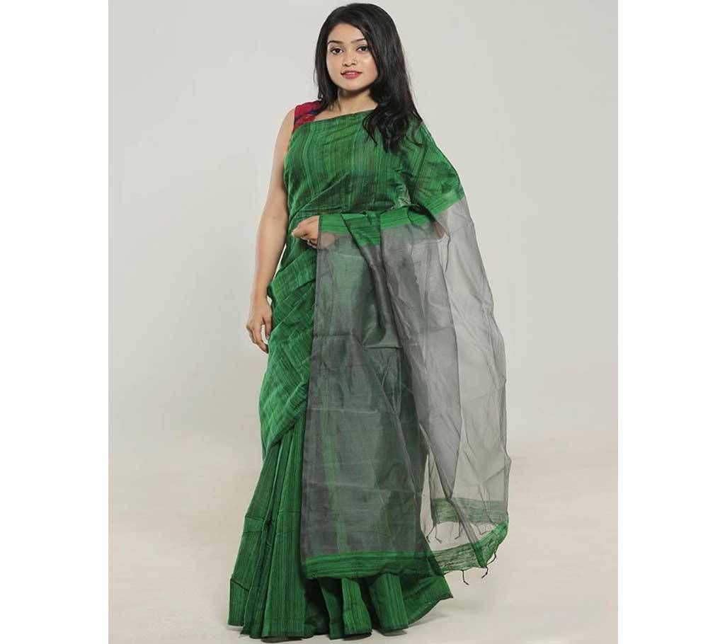 Ash Color Muslin Achol Handloom Endi Silk Saree