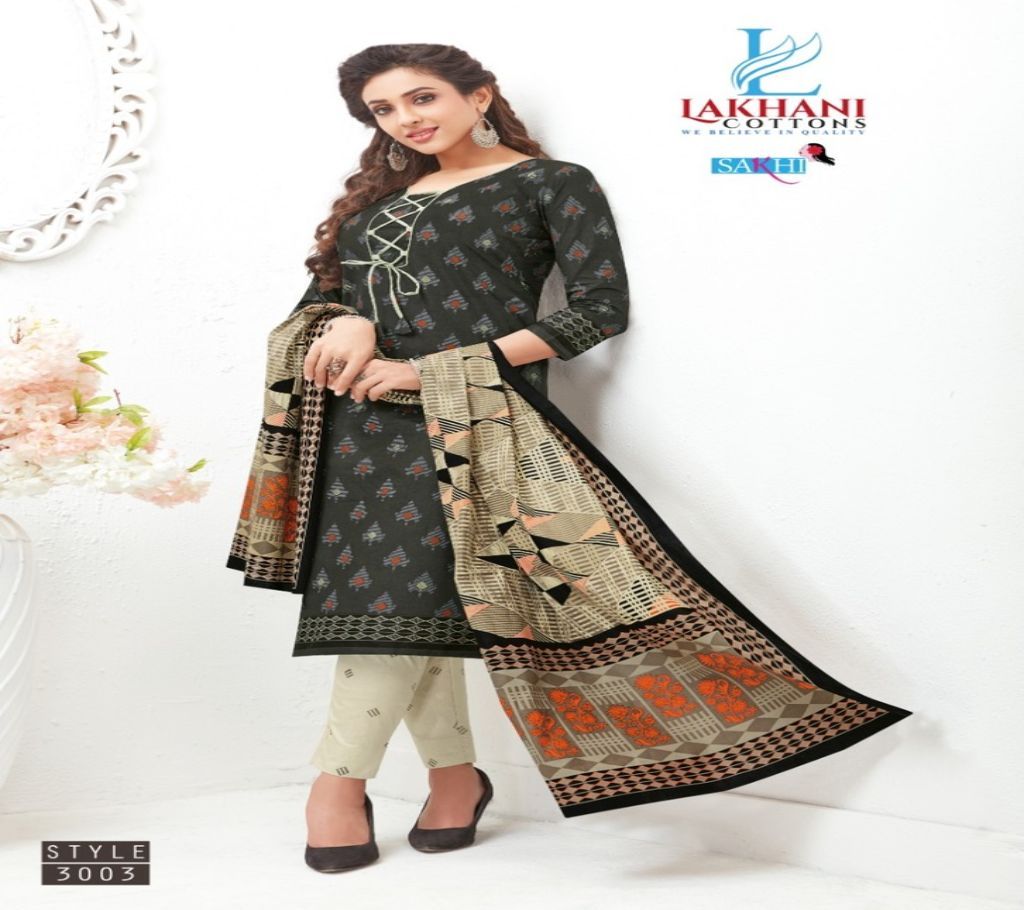 Lakhni Cotton Indian Catalog Dress Black Design
