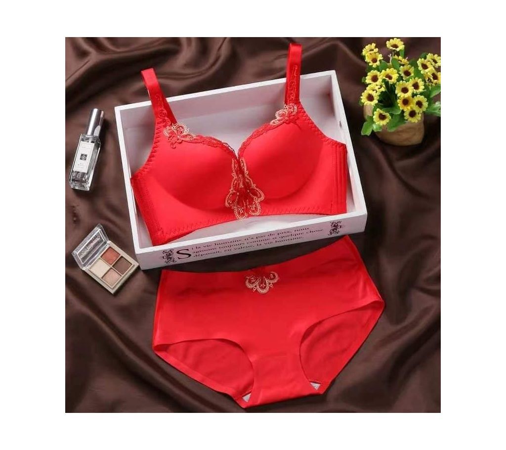 Nakhsi Butterfly Bra Panite Set Orange