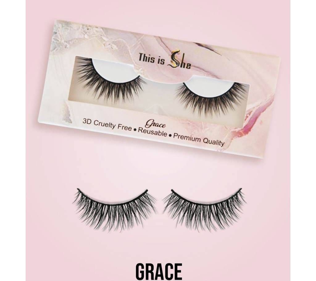 This is She - Grace False Eye Lashes -Premium Quality made from Korean Silk -1 pair- Canadian Brand