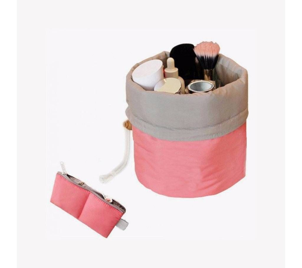 Barrel Shaped Travel Cosmetic Bag