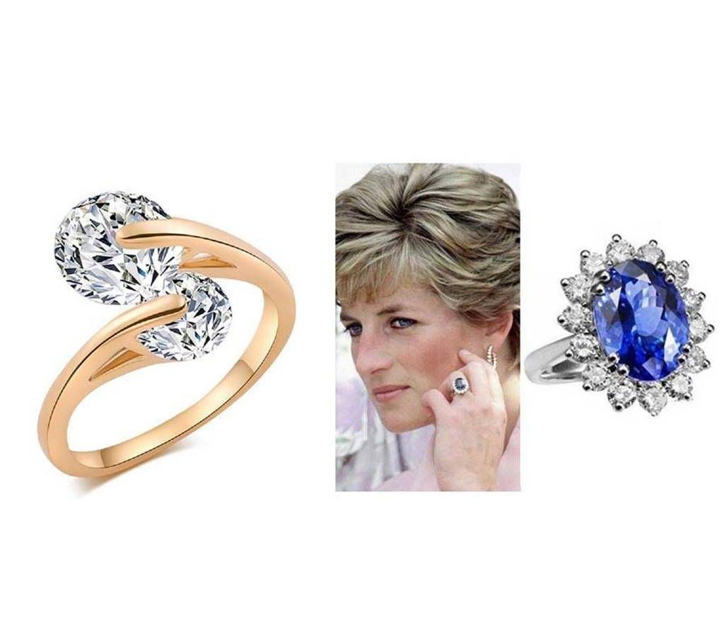 Combo Of Princess Diana Adjustable Finger Ring 