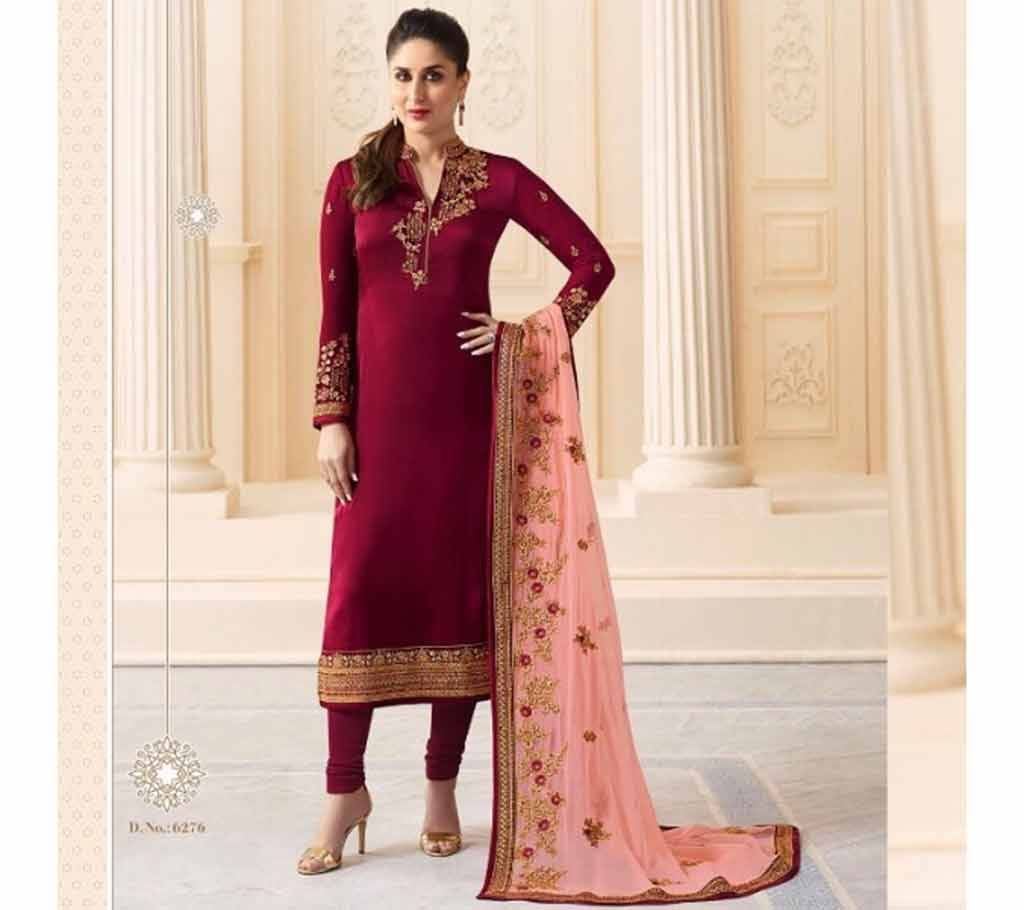 un stitched Georgette embroidery work three piece 