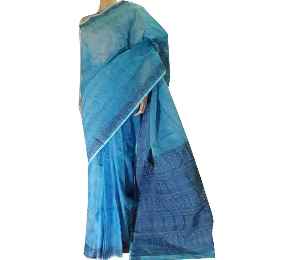 Blue cotton sharee-SP-0240