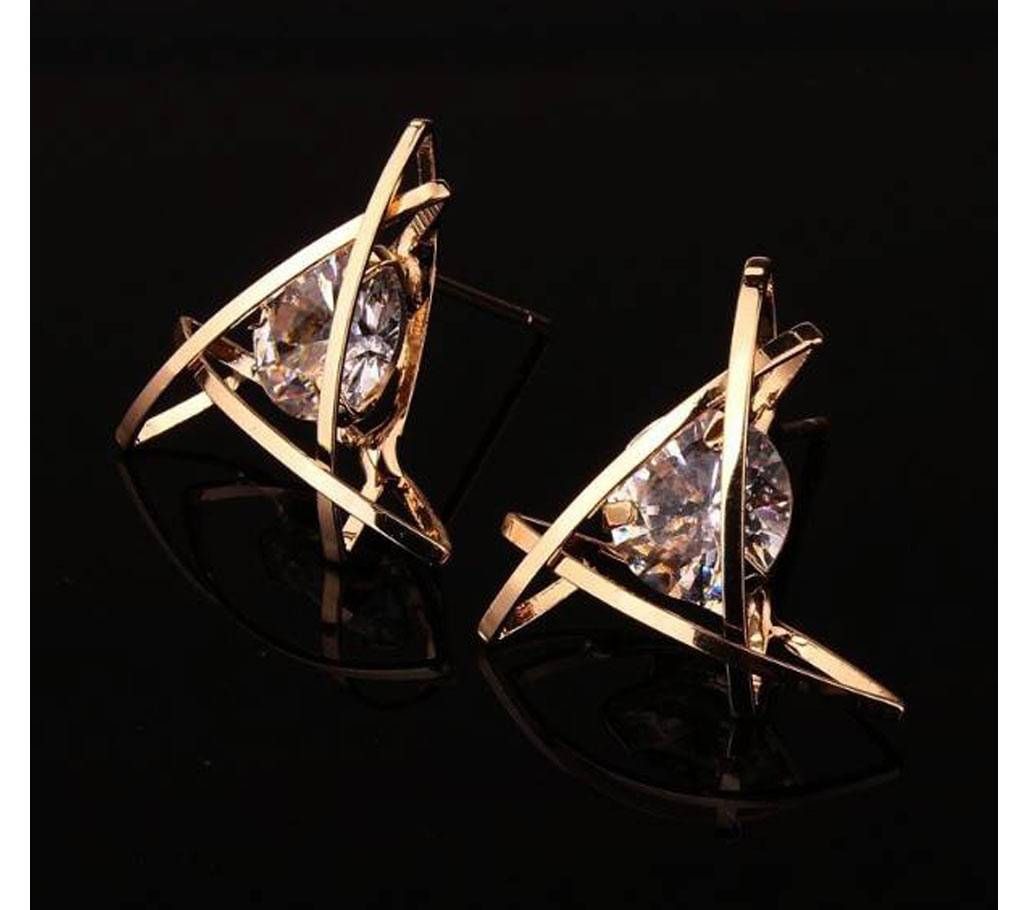 Triangle Shaped Crystal Earrings