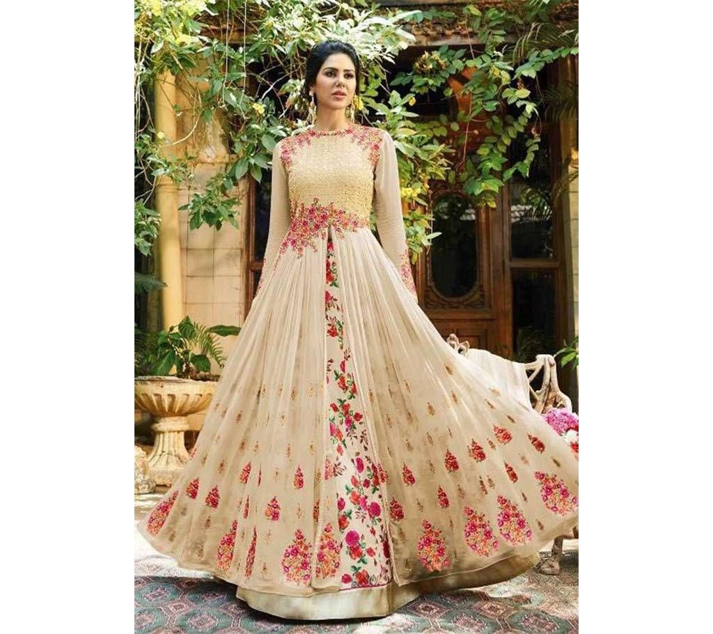 semi-stitched georgette long replica party  surt