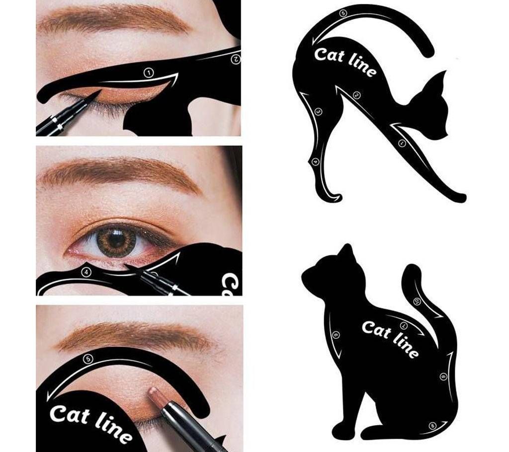 Cat Eyeliner Eye shadow Stencils Templates- 2 pieces 