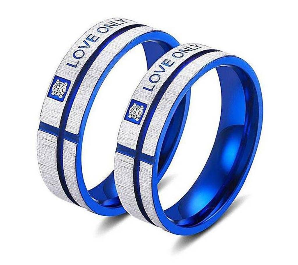 Blue and Silver Zircon Couple Finger Ring