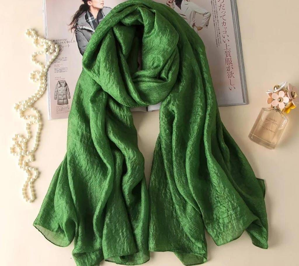 Green Silk Hijab For Women