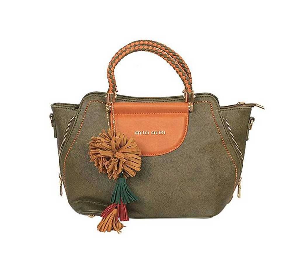 Olive Artificial Leather Hand Bag for Women