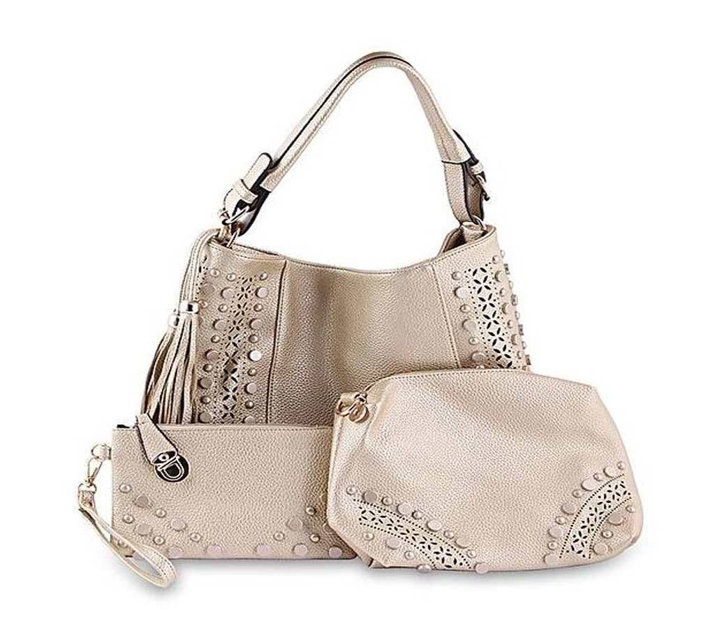 Leather Hand Bag - Bisque