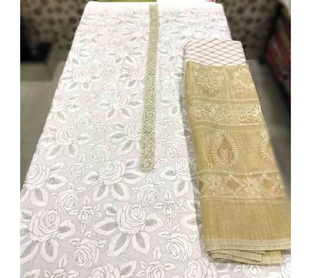 Unstitched Pakistani Three 
