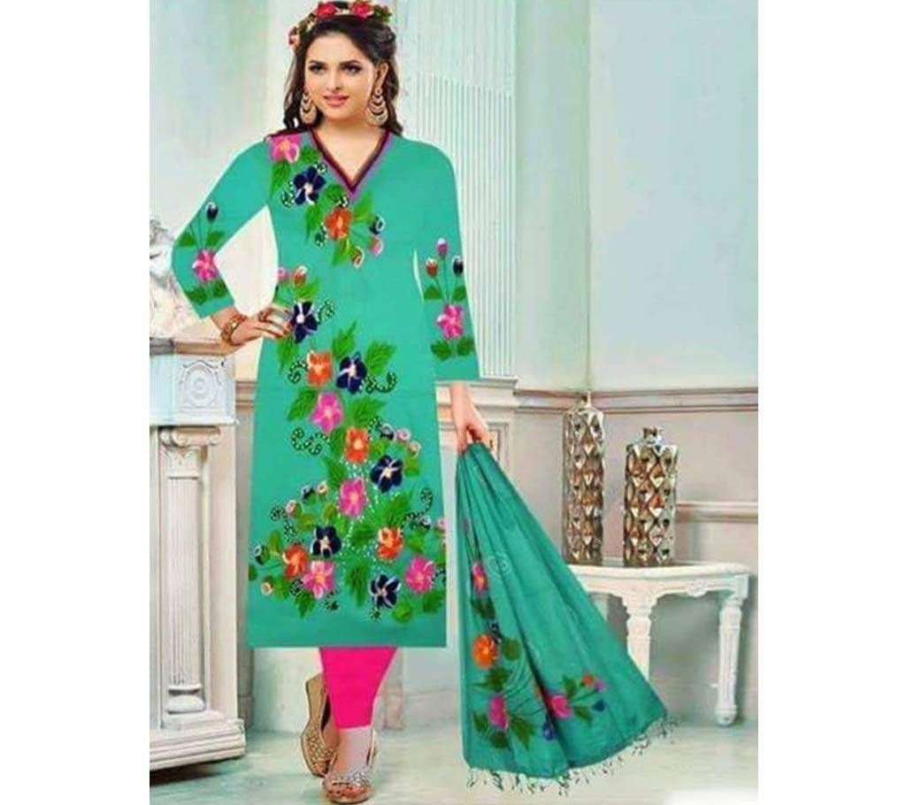 Unstitched Multicolor Printed Shalwar Kameez 