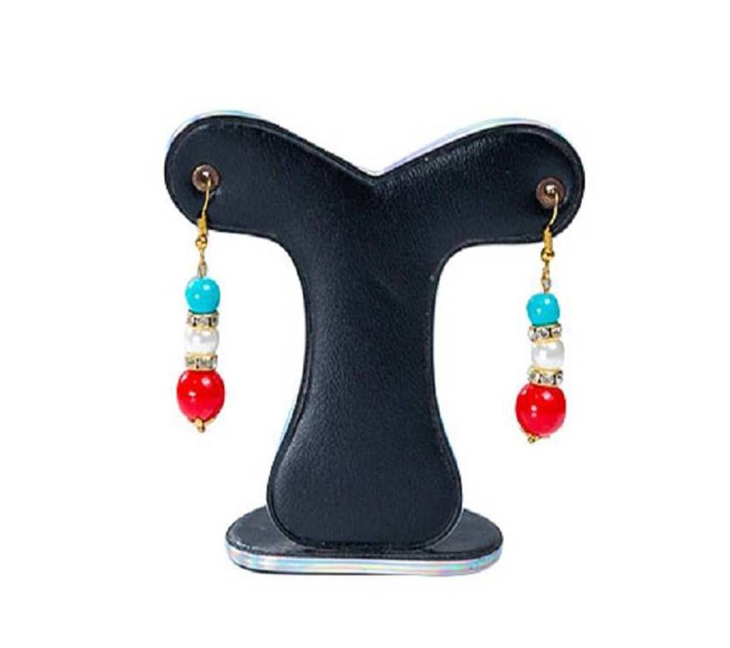 Multi Stone Pearl Setting Earring