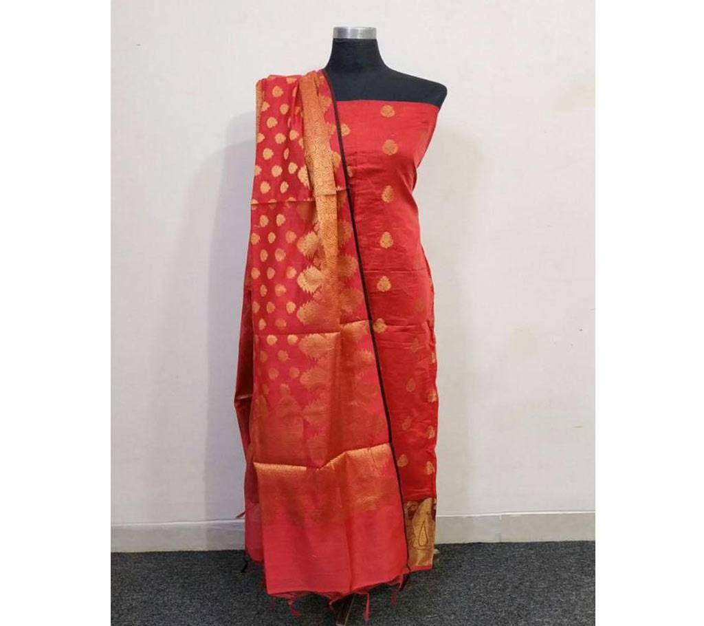 Indian Benarasi Katan 2 piece with pitch color