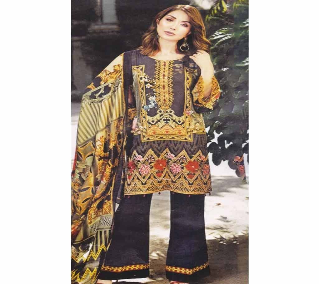 Pakistani ISRA Digital Print and Embroidered Selwar Kamiz (Three Piece) with Shiffon Dupatta
