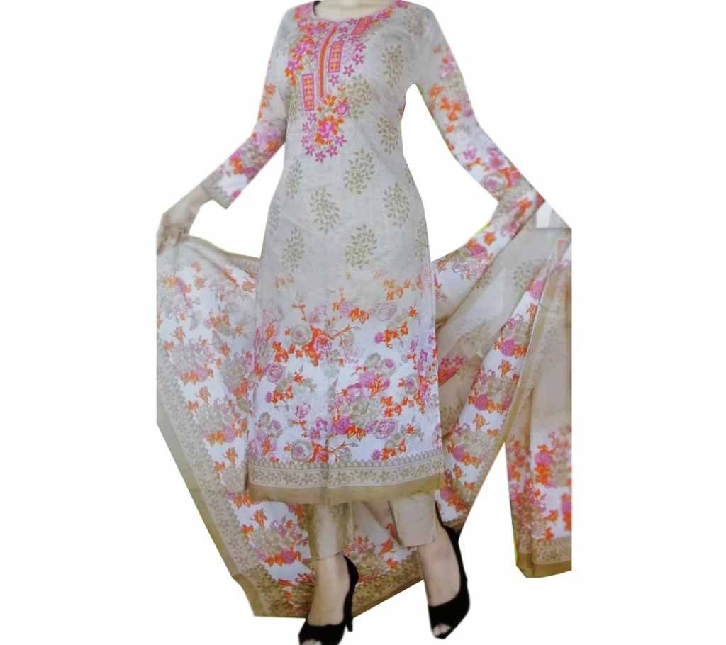 unstiched printed Organdy cotton Three Piece Copy