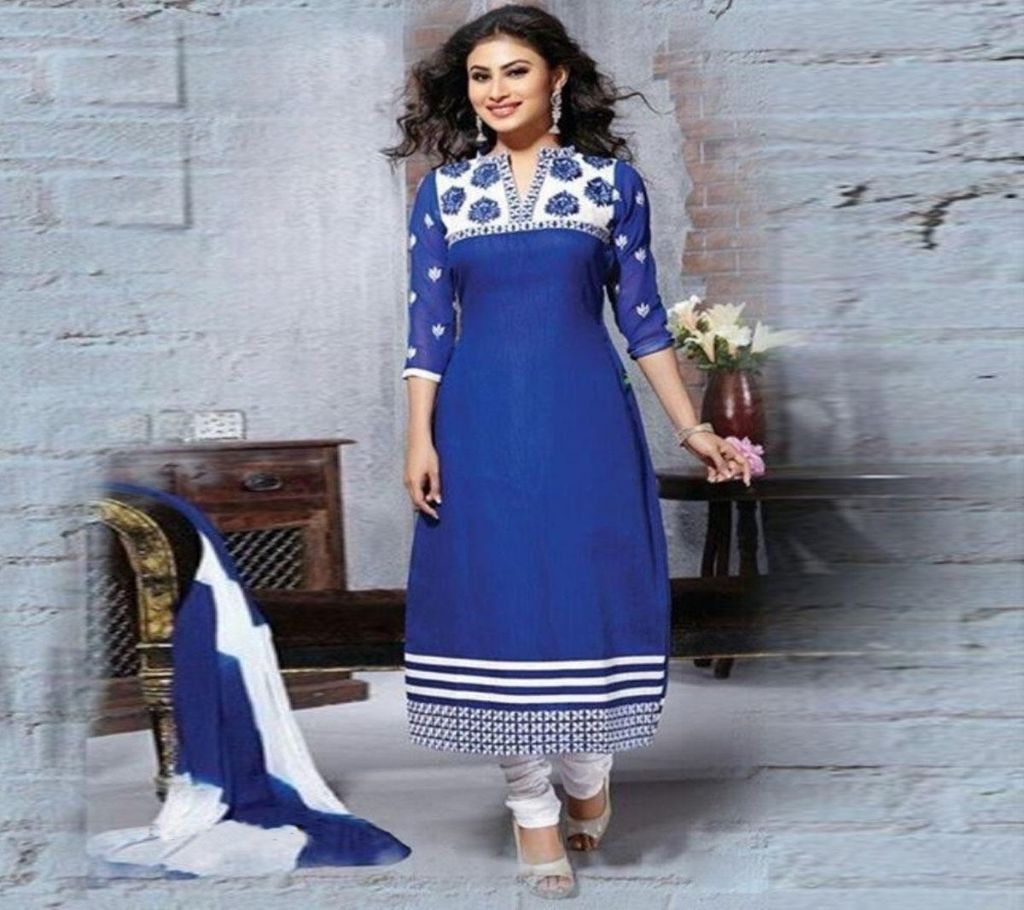 Unstiched block printed cotton replica salwar kameez seblock-8016