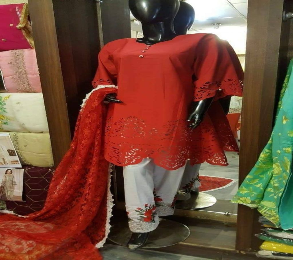 Pakistani Laser Cut Two Pcs Dress