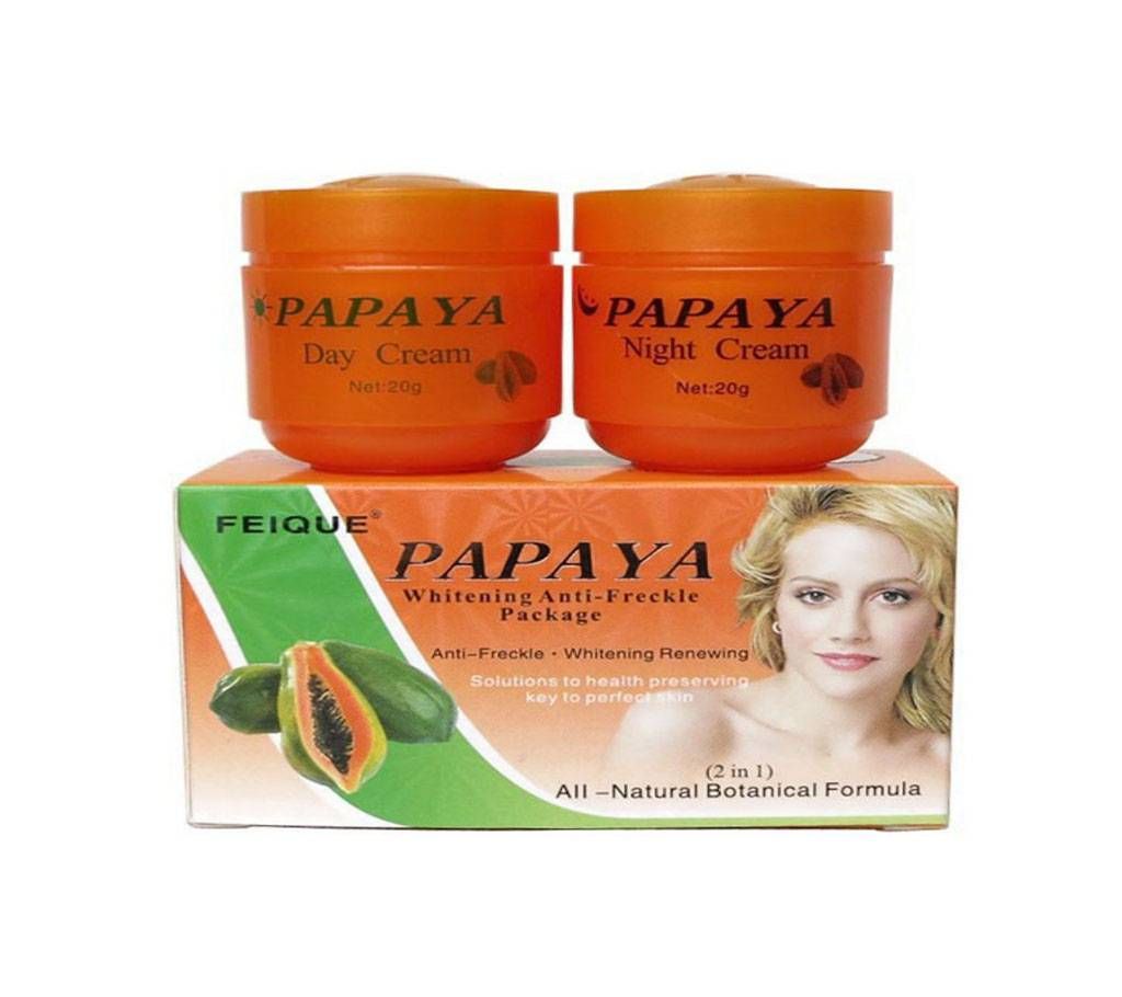 Papaya whitening Cream For Face Anti Freckle Natural Botanical Formula Skin Care Day Cream+Night Cream - 40GM (Taiwan)