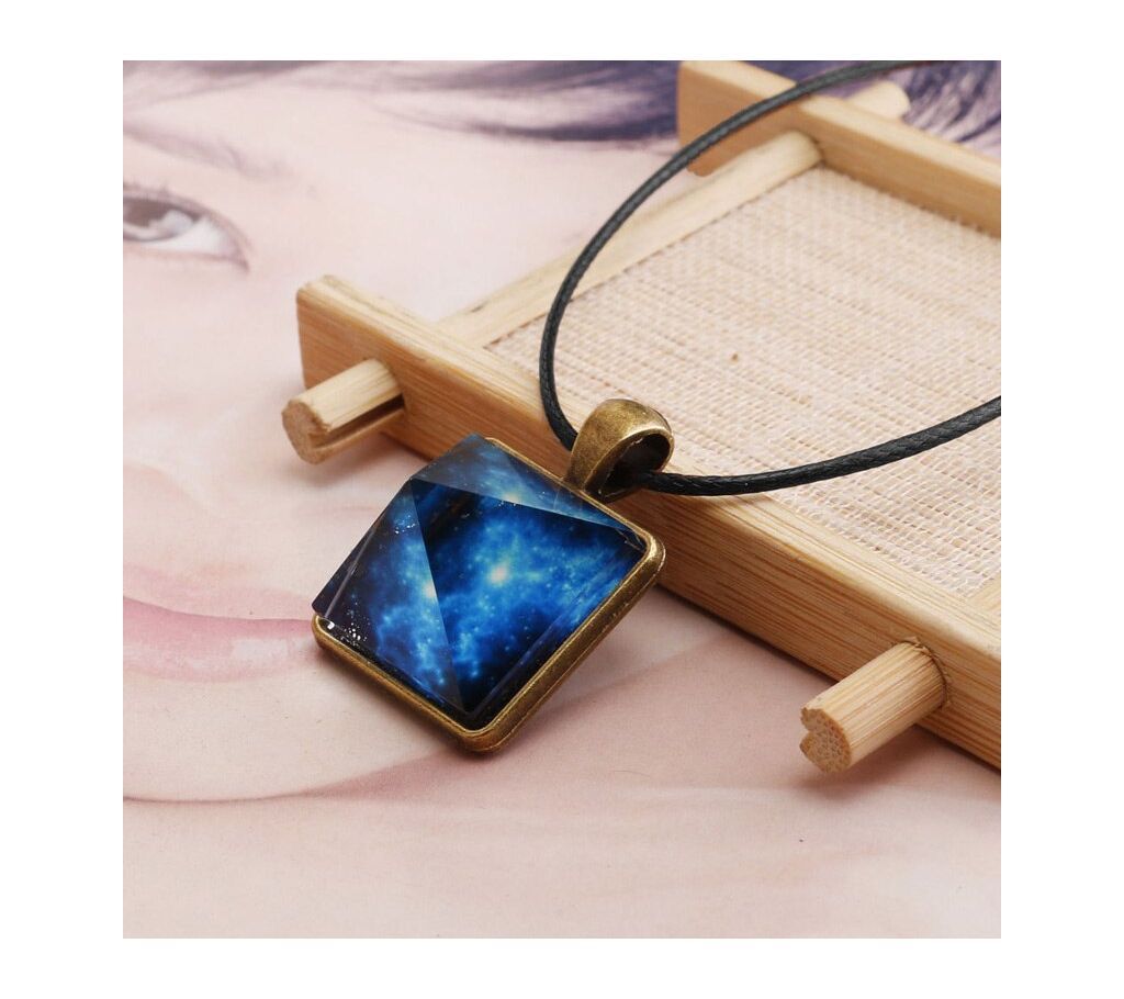 Pyramid Pendant Space Star Triangle Geometric Luminous Necklace For Women