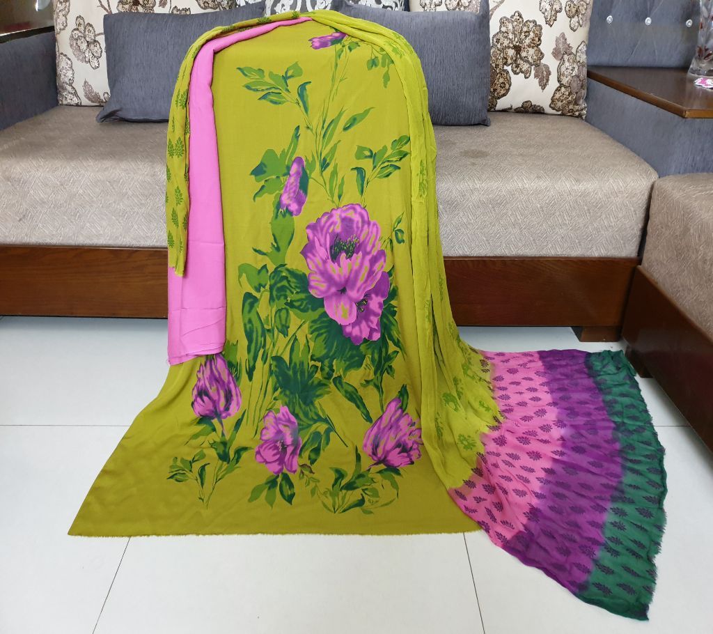 3 piece skin print selowar kamiz (unstiched)