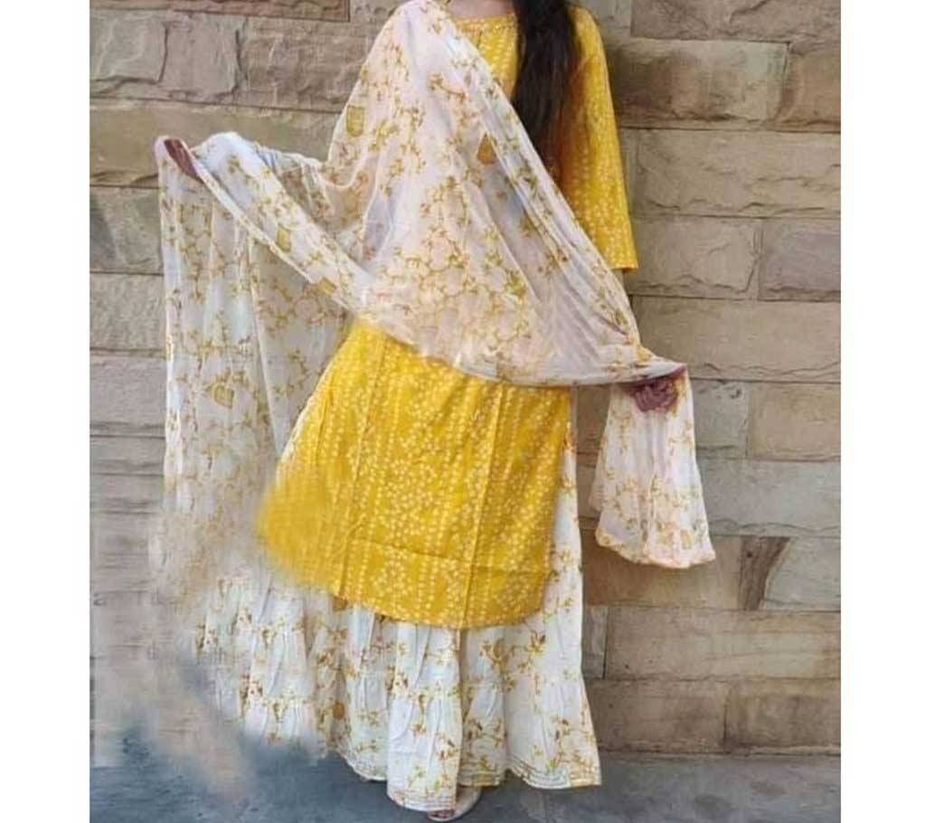 Unstitched Cotton Salowar Kamiz