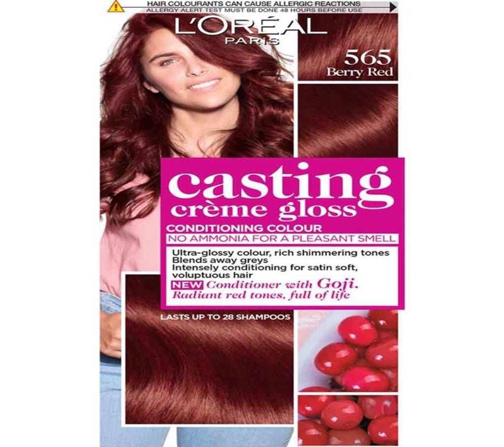Original LOreal paris 565 Berry Red casting creme gloss conditioning colour-8.22oz-France