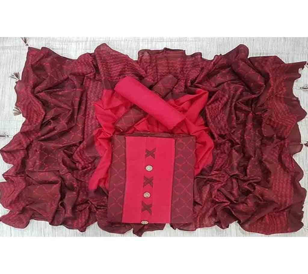 Unstitched Bexi Voil Leach Vegetable Batik Three Piece For Women-7