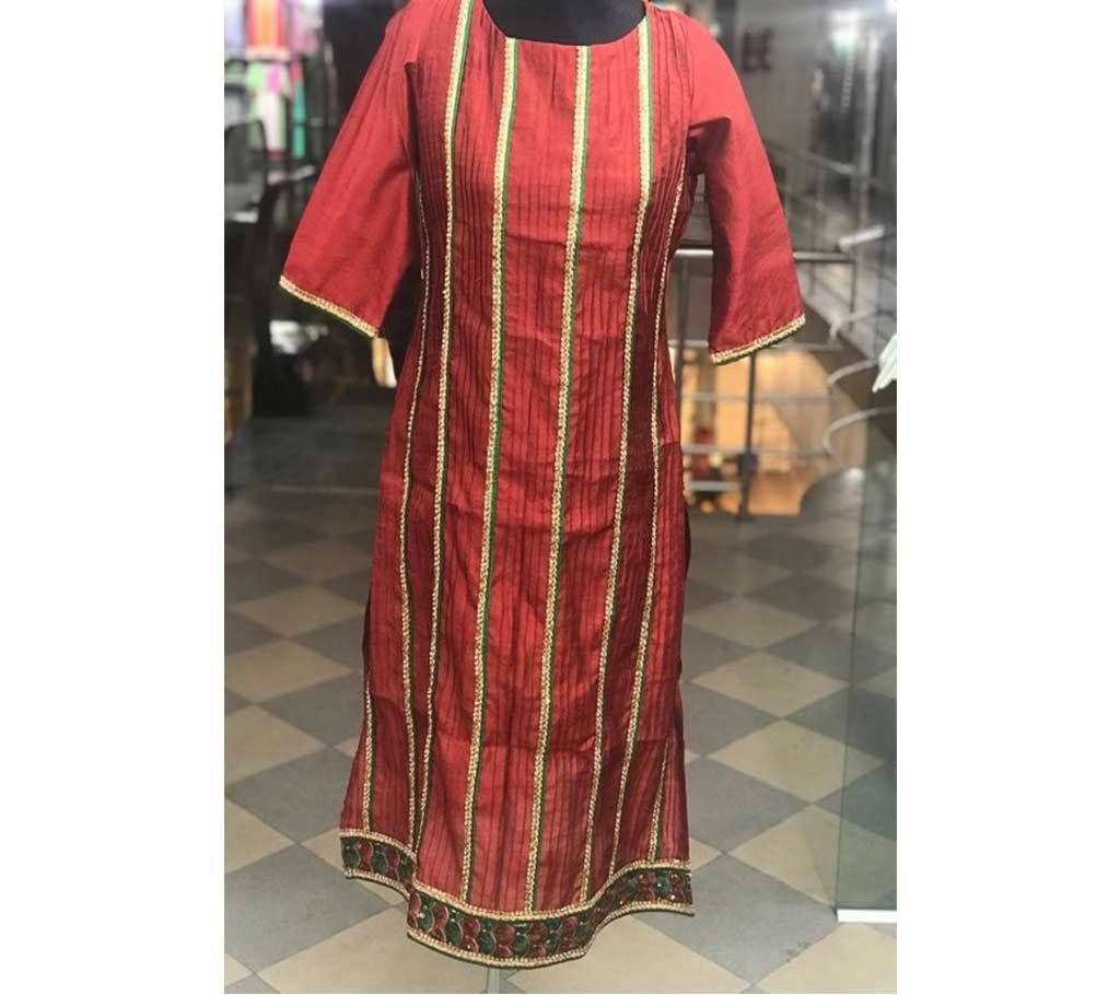 Chanderi Silk Stitched Kurti