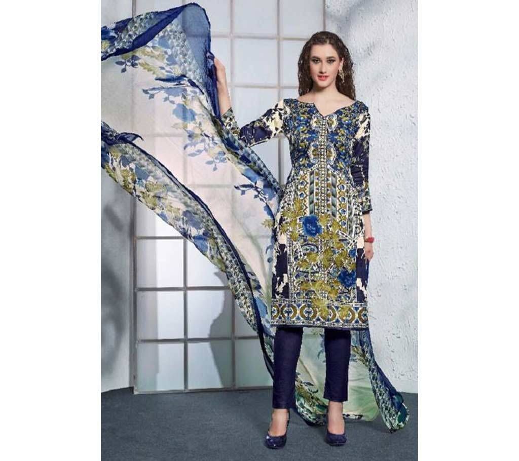 Nidhi Indian Unstitched Cotton Three piece