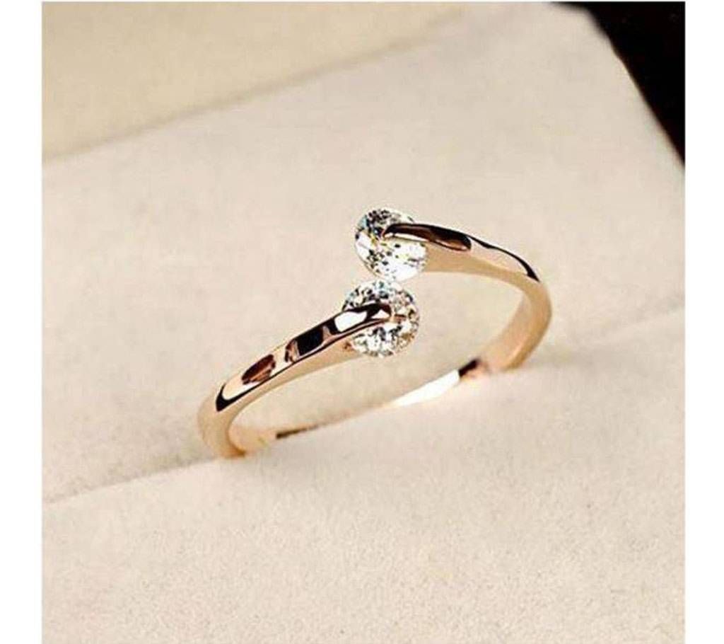 Rose Gold Plated hion Design Twin finger Ring - 33% OFF