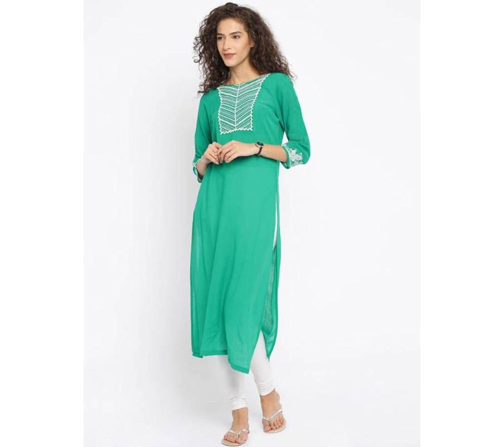 Mint Green Embroidered kurti 314