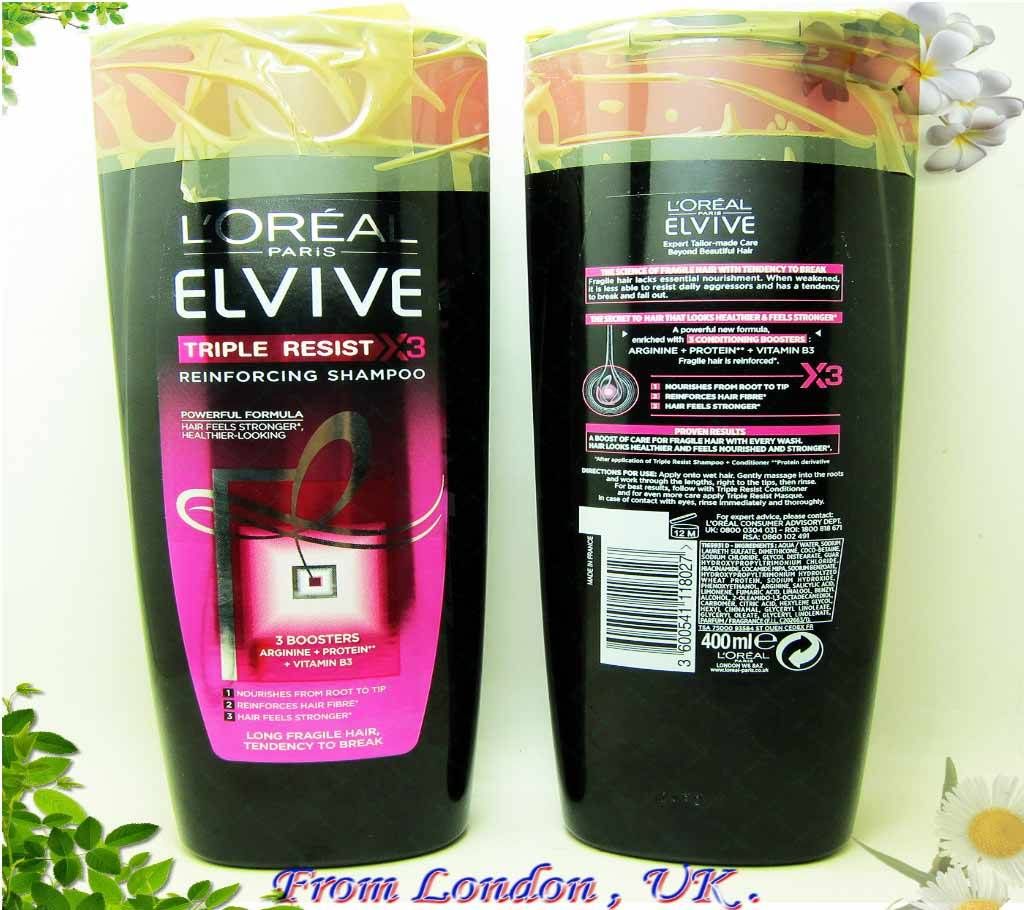 Loréal Paris Elvive Triple Resist Shampoo 400ml (France)