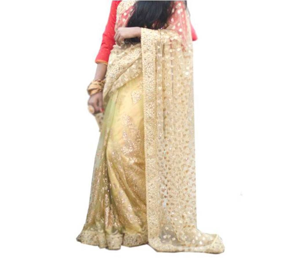 Embroidered Georgette and Net Sari